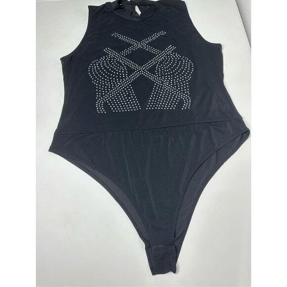 Love Nation Women Black Bodysuit Size 2X - Picture 4 of 10